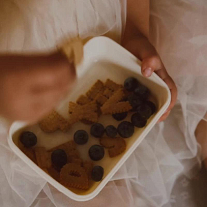 Ланч-бокс с разделителем Mrs. Ertha "Soft Squares", кремовая клетка виши